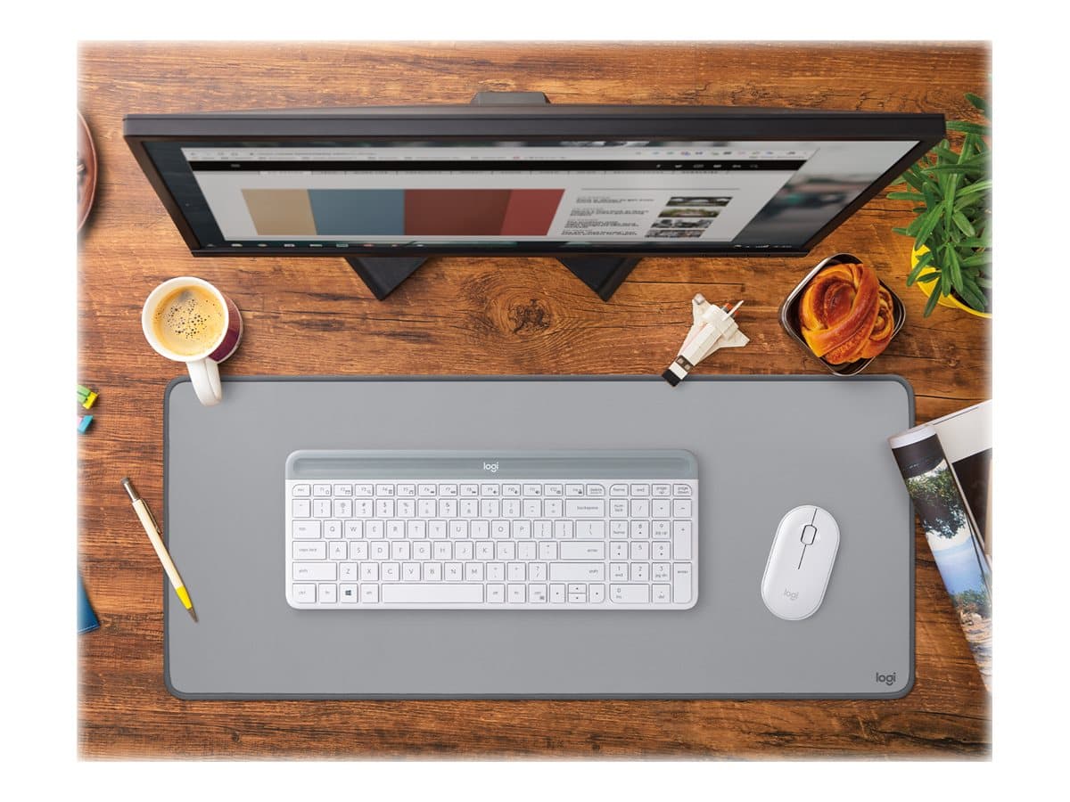 Logitech Desk Mat Studio Series – Alfombrilla de ratón – gris medio