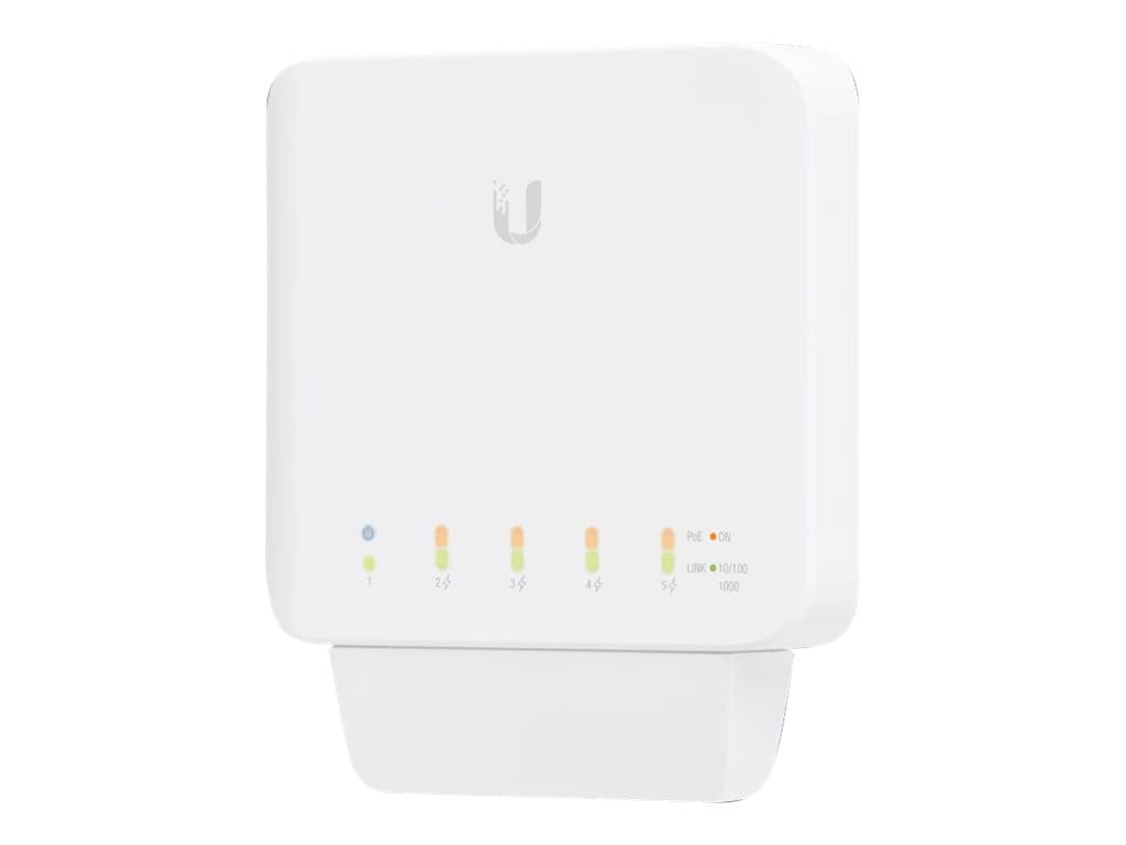Ubiquiti UniFi Switch USW-FLEX – Conmutador – Gestionado – 4 x 10/100/1000 (PoE) + 1 x 10/100/1000 (PoE) – montaje en pared, montaje en mástil – PoE (46 W)