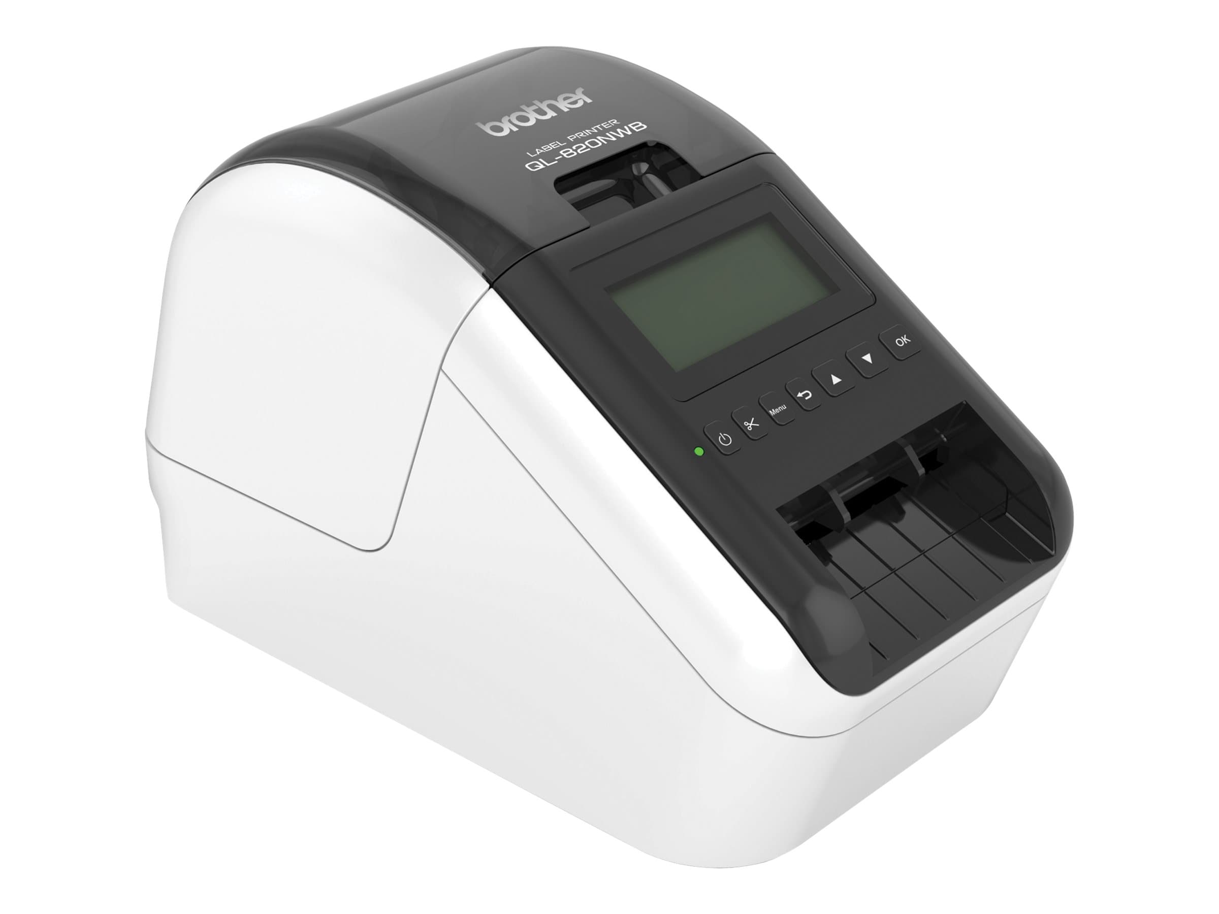 Brother QL-820NWB – Impresora de etiquetas – térmica directa – Rollo (6,1 cm) – 300 x 600 ppp – hasta 110 etiquetas/minuto – USB 2.0, LAN, Wi-Fi(n), host USB, Bluetooth 2.1 EDR – c