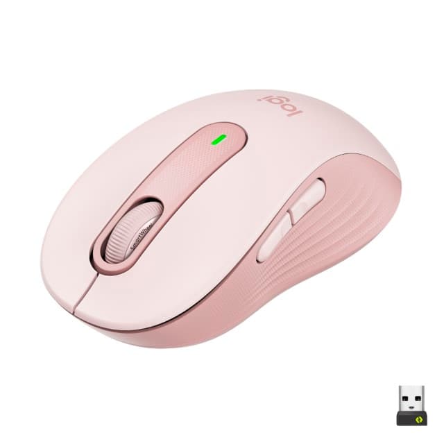 Logitech Signature M650 – Ratón – manos pequeñas – diestro y zurdo – inalámbrico – Bluetooth, 2.4 GHz – receptor de USB Logitech Logi Bolt – rosa