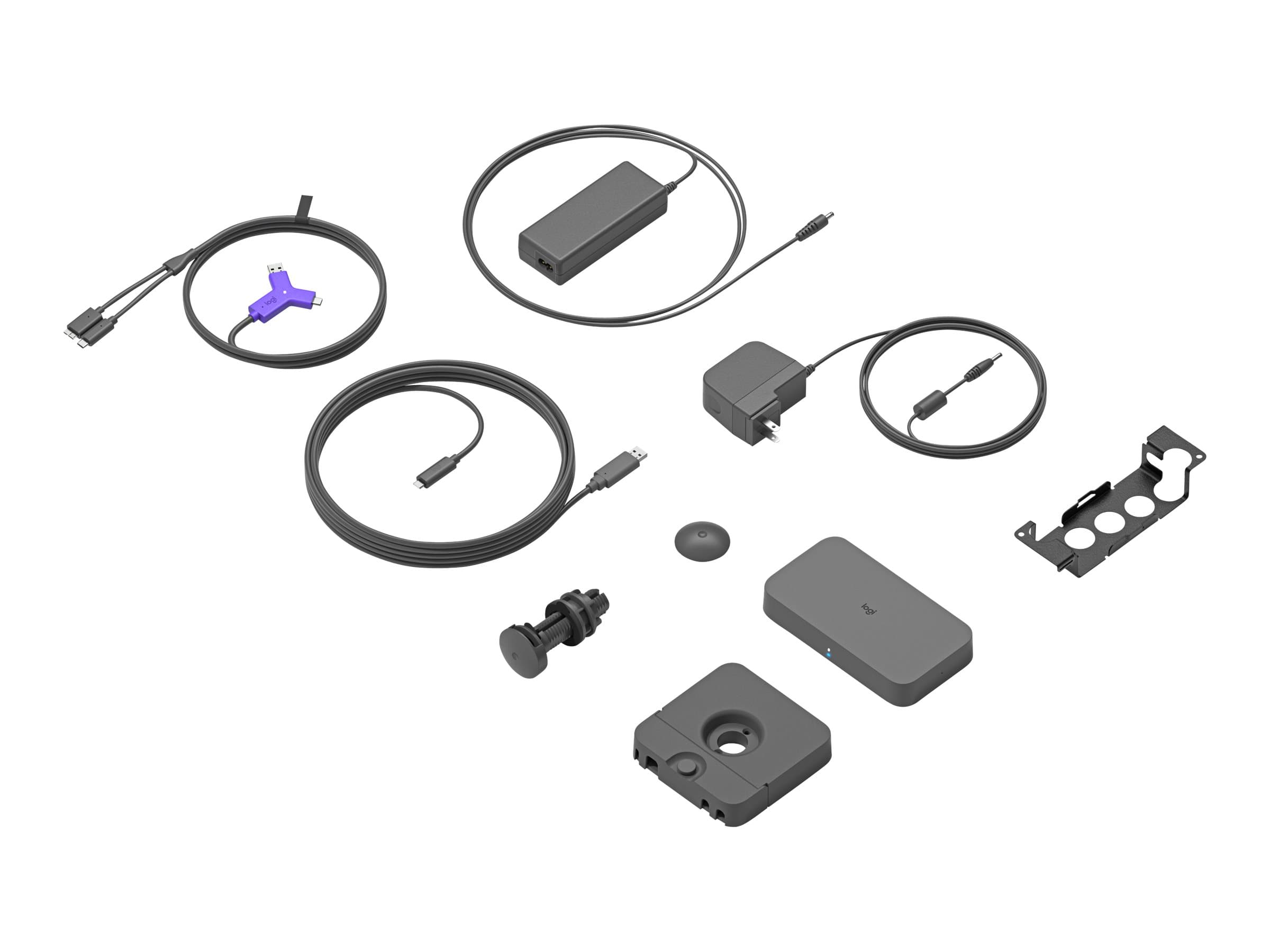 Logitech Swytch Laptop Link for Video Conferencing in Meeting Rooms – Hub – 2 x HDMI + 1 x SuperSpeed USB + 2 x USB-C – sobremesa