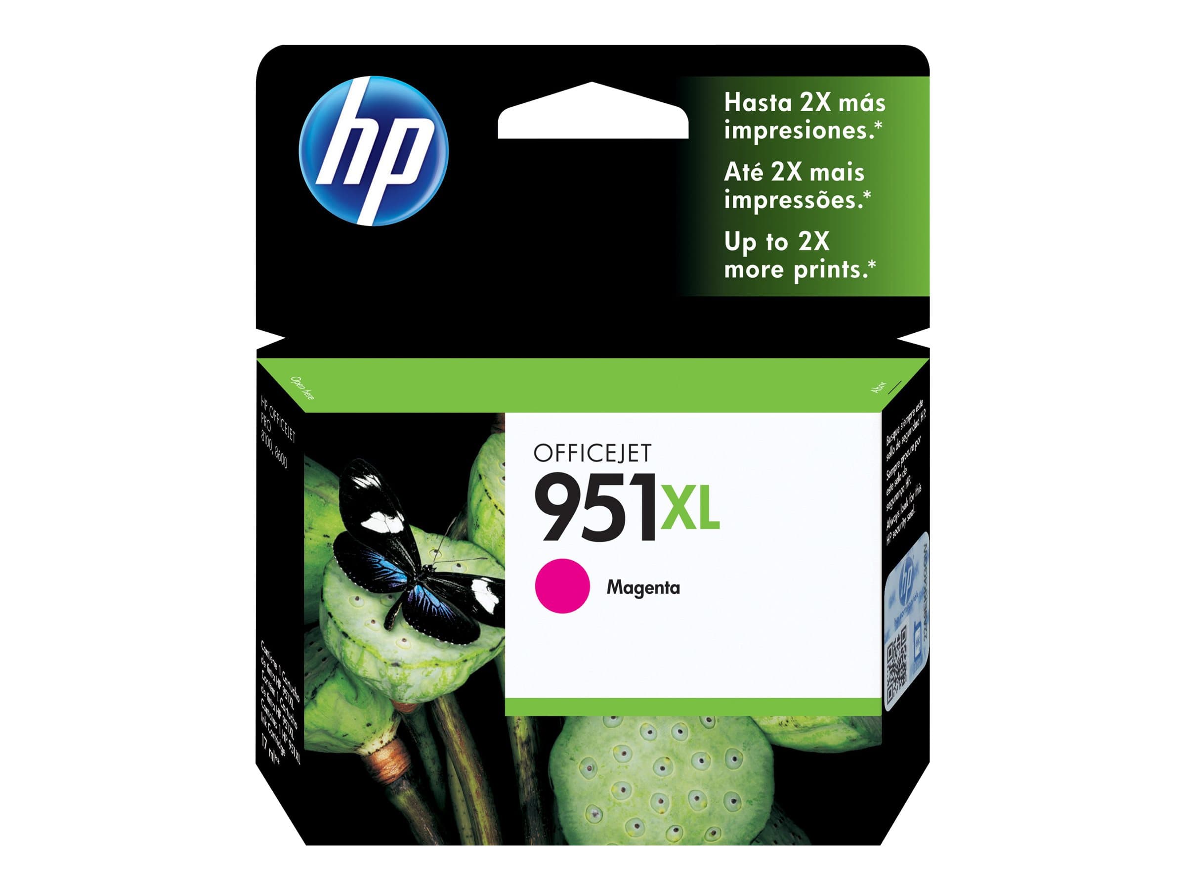 HP 951XL – 17 ml – Alto rendimiento – magenta – original – cartucho de tinta – para Officejet Pro 251, 276, 8100, 8600, 8600 N911, 8610, 8615, 8616, 8620, 8625, 8630, 8640