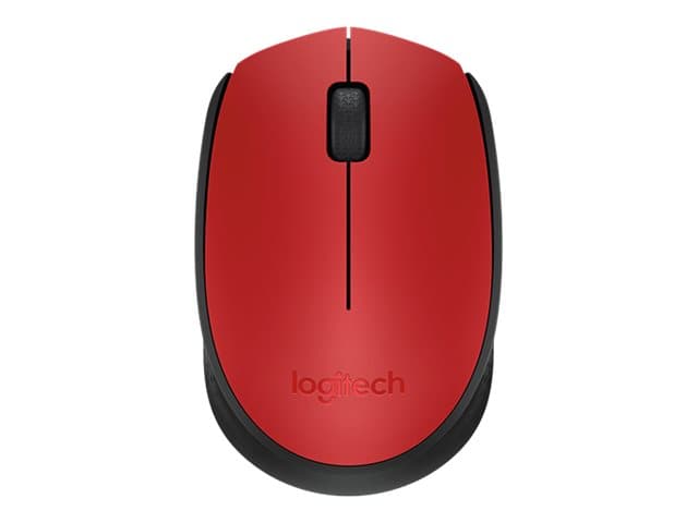 Logitech M170 – Ratón – diestro y zurdo – inalámbrico – 2.4 GHz – receptor inalámbrico USB – rojo