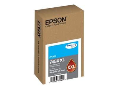 Epson 748XXL – XL – cián – original – blíster con alarmas de RF/acústica – cartucho de tinta – para WorkForce Pro WF-6090, WF-6590, WF-8090, WF-8090 D3TWC, WF-8590, WF-8590 D3TWFC
