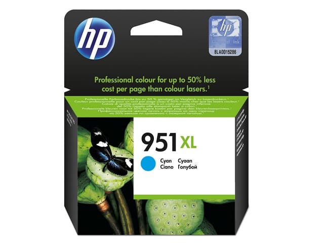 HP 951XL – 24 ml – Alto rendimiento – cián – original – cartucho de tinta – para Officejet Pro 251dw, 276dw, 8100, 8600, 8600 N911a, 8610, 8615, 8620, 8625, 8630