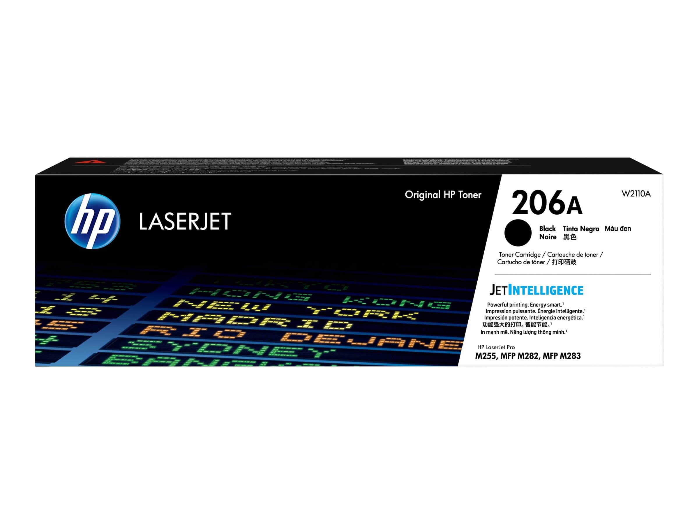 HP 206A – Negro – original – LaserJet – cartucho de tóner (W2110A) – para Color LaserJet Pro M255dw, M255nw, MFP M282nw, MFP M283cdw, MFP M283fdn, MFP M283fdw