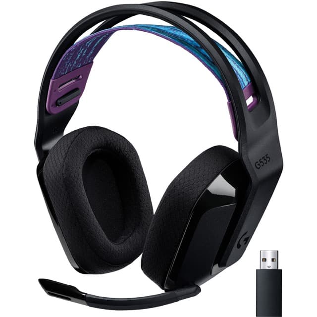 Logitech G535 LIGHTSPEED Wireless Gaming Headset – Lightweight on-ear headphones, flip to mute mic, stereo, compatible with PC, PS4, PS5, USB rechargeable – Black – Auricular – tam