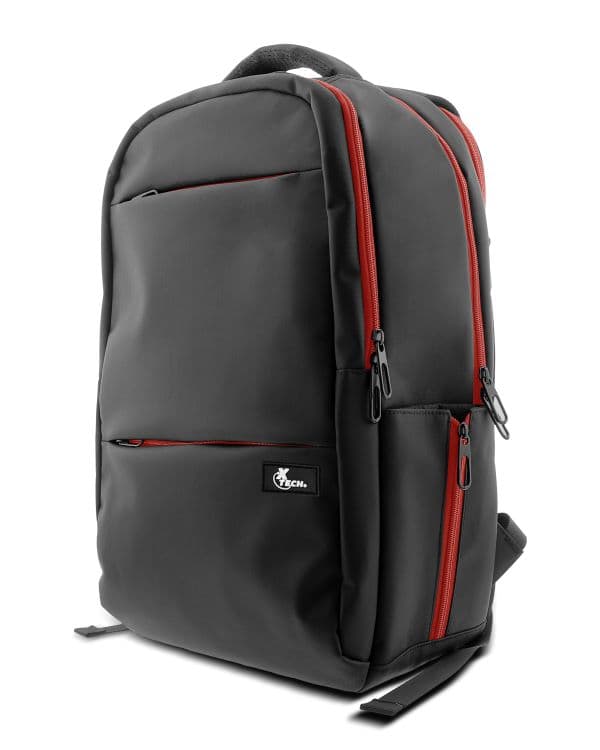 Xtech Insurgent XTB-507 Mochila para laptop 16.5” y accesorios de videojuegos – Nylon durable – Gaming   – Color Negro y Rojo – Bolsillo Antirrobo – Panel posterior acolchado con t