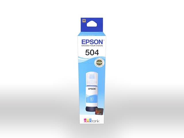 Epson 504 – 70 ml – cián – original – recarga de tinta – para EcoTank L4150, L4260, L6161, L6171, L6191, L6270