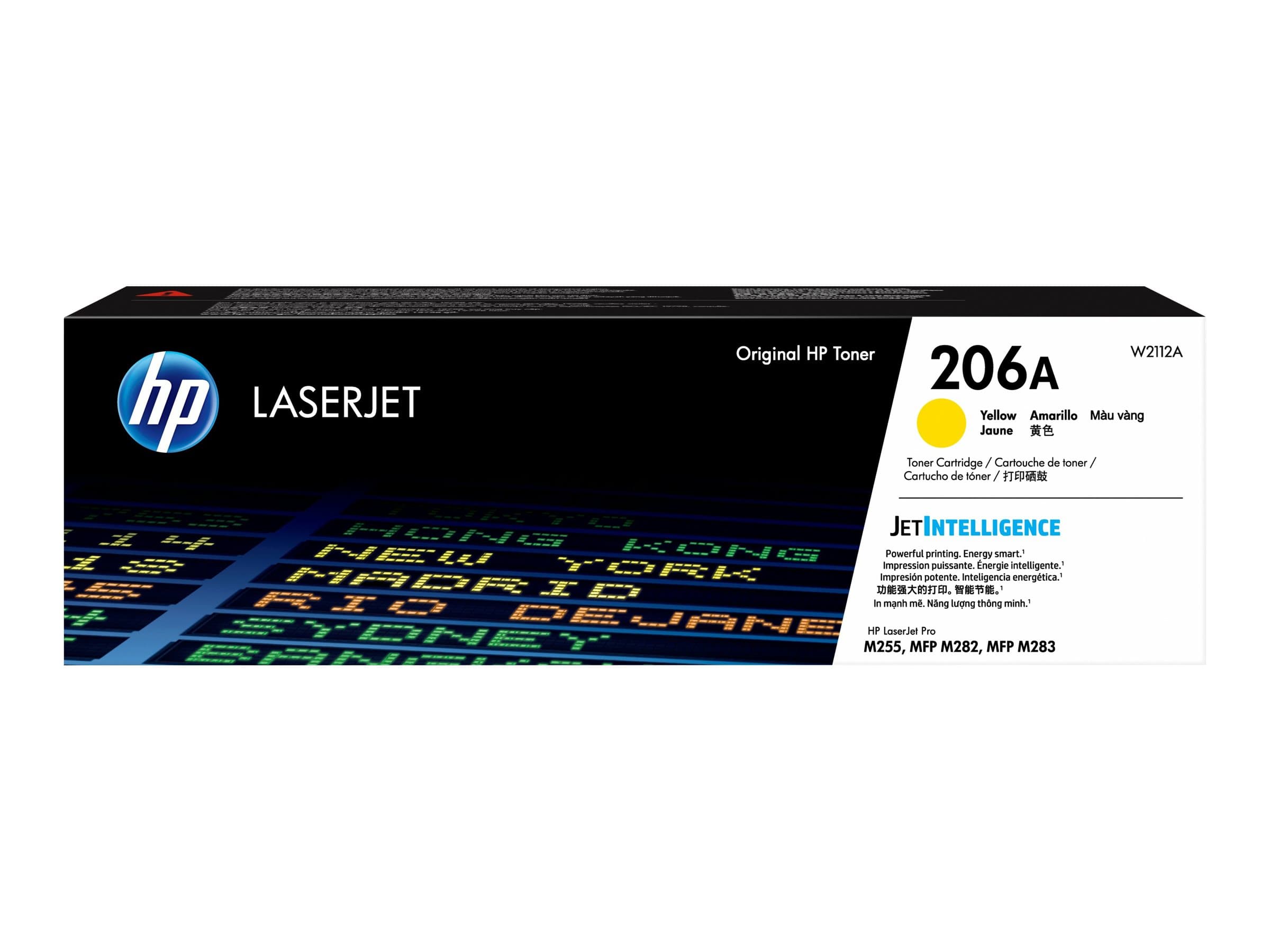 HP 206A – Amarillo – original – LaserJet – cartucho de tóner (W2112A) – para Color LaserJet Pro M255dw, M255nw, MFP M282nw, MFP M283cdw, MFP M283fdn, MFP M283fdw