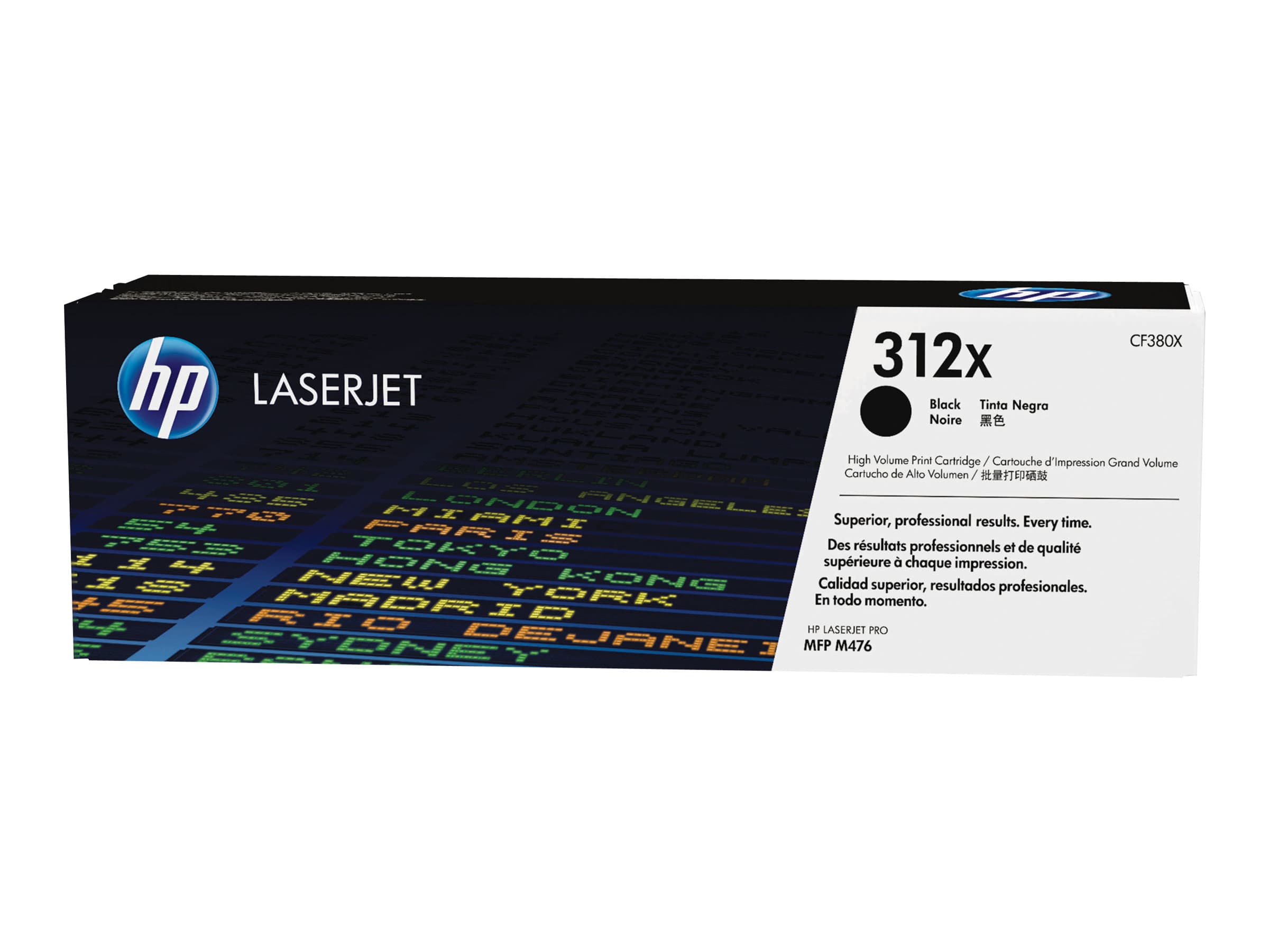 HP 312X – Alto rendimiento – negro – original – LaserJet – cartucho de tóner (CF380X) – para Color LaserJet Pro MFP M476dn, MFP M476dw, MFP M476nw