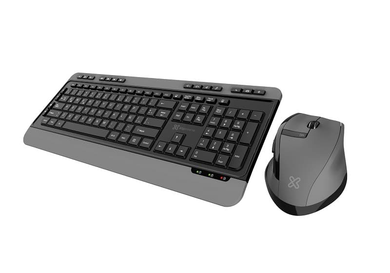 Klip Xtreme – Keyboard and mouse set – Spanish – Wireless – 2.4 GHz – Black and gray