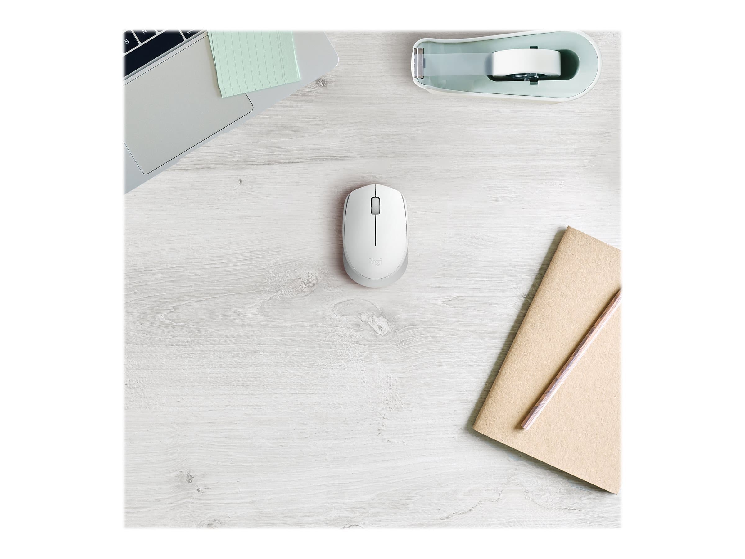 Logitech M170 Wireless Mouse, Ambidextrous, Off-white – Ratón – diestro y zurdo – óptico – 3 botones – inalámbrico – 2.4 GHz – receptor inalámbrico USB – blanco hueso