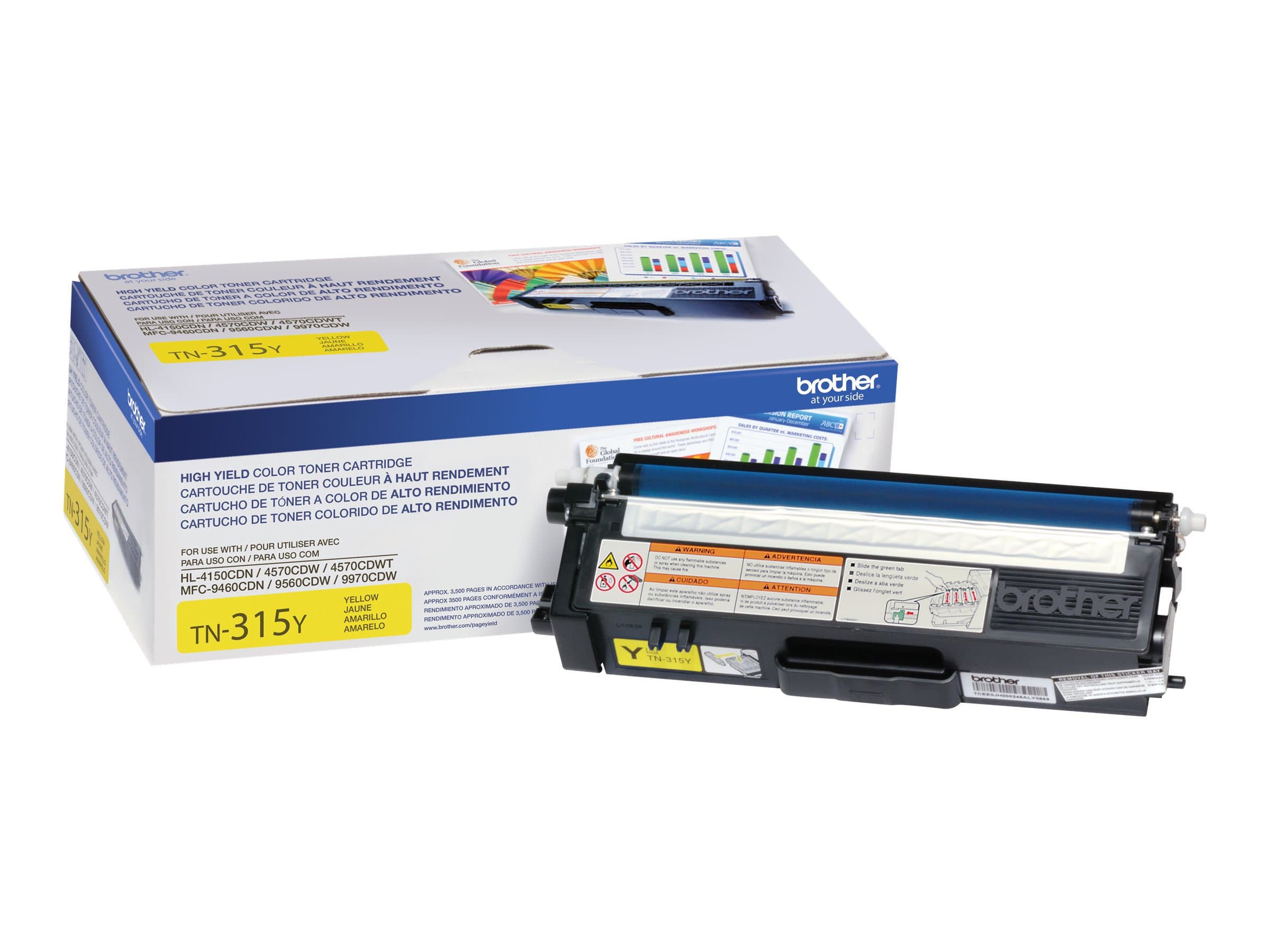 Brother TN315Y – Alto rendimiento – amarillo – original – cartucho de tóner – para Brother HL-4150CDN, HL-4570CDW, HL-4570CDWT, MFC-9460CDN, MFC-9560CDW, MFC-9970CDW