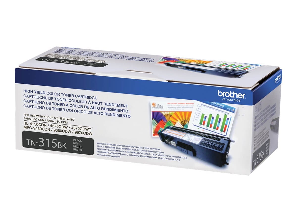 Brother TN315BK – Alto rendimiento – negro – original – cartucho de tóner – para Brother HL-4150CDN, HL-4570CDW, HL-4570CDWT, MFC-9460CDN, MFC-9560CDW, MFC-9970CDW