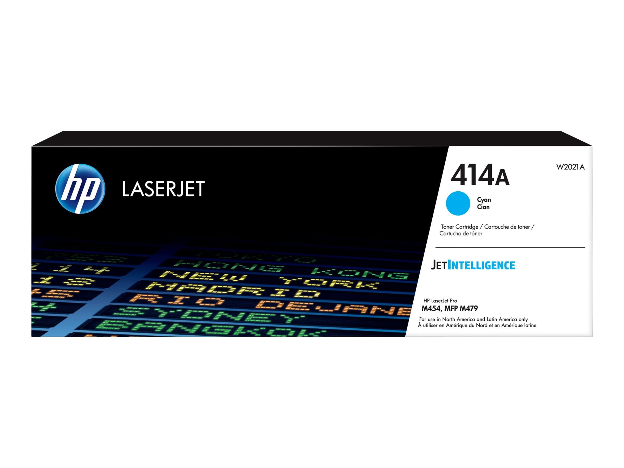 HP 414A – Cián – original – LaserJet – cartucho de tóner (W2021A) – para Color LaserJet Enterprise MFP M480; Color LaserJet Pro M454, MFP M479