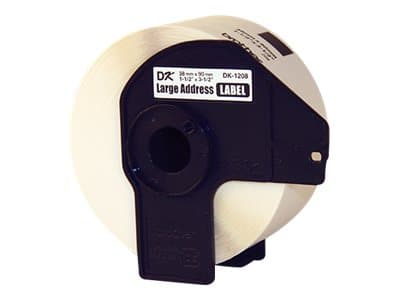 Brother DK1208 – Adhesivo – blanco – 38 x 90.3 mm (1 bobina(s) x 400) etiquetas grandes troqueladas de direcciones – para Brother QL-1050, 1060, 1100, 1110, 500, 550, 570, 580, 650