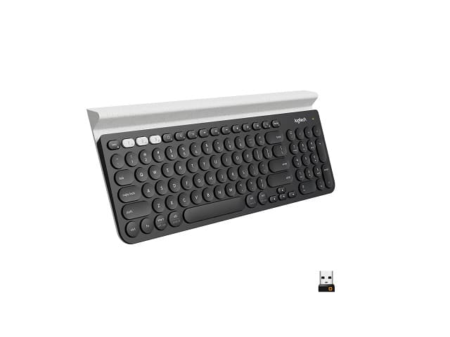 Logitech – Keyboard – Wireless – Spanish – 2.4 GHz / Bluetooth – Ergonomic Design – Black (keyboard) / Black and white