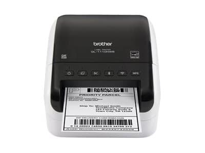 Brother QL-1110NWB – Impresora de etiquetas – térmica directa – Rollo (10,36 cm) – 300 x 300 ppp – hasta 110 mm/segundo – USB 2.0, LAN, Wi-Fi(n), Bluetooth 2.1 EDR – cortador