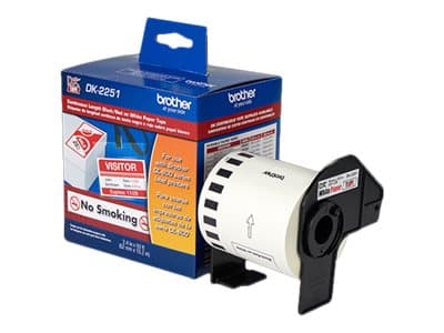 Brother DK-2251 – Negro/rojo sobre blanco – Rollo (6,2 cm x 15,2 m) 1 bobina(s) cinta de etiqueta – para Brother QL-800, QL-810W, QL-820NW, QL-820NWB