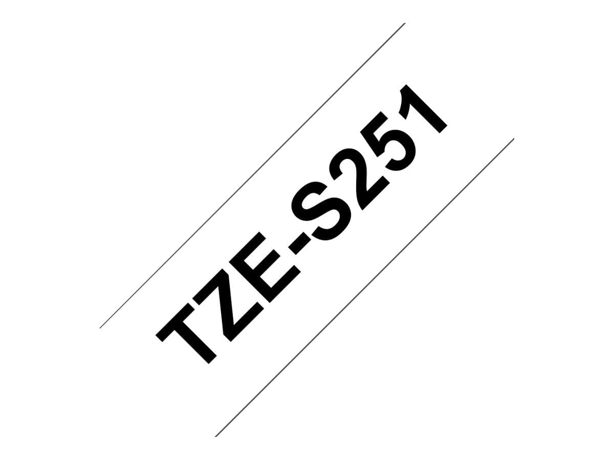 Brother TZe-S251 – Adhesivo extrarresistente – negro sobre blanco – rollo (2,4 cm x 8 m) 1 cinta(s) tipo laminado – para Brother PT-D600; P-Touch PT-3600, D800, E550, E800, P750, P