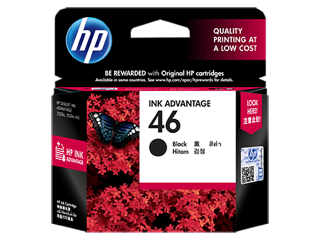 HP 46 – Negro – original – Ink Advantage – cartucho de tinta – para Deskjet Ink Advantage Ultra 2529, Ink Advantage Ultra 4729