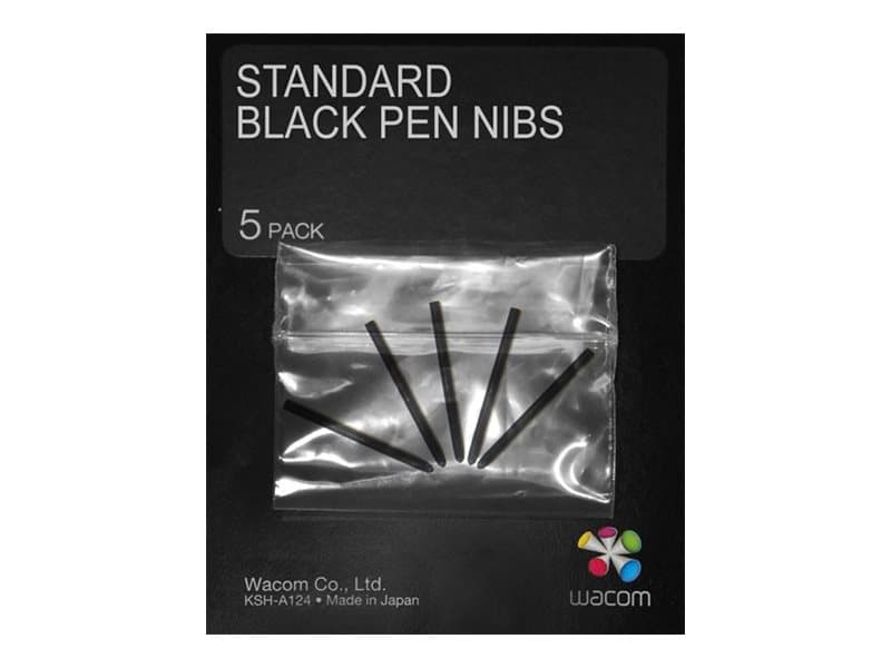 Wacom Standard Pen Nibs – Punta de bolígrafo digital – negro (paquete de 5) – para Intuos4 Large, Medium, Small, Wireless, X-Large