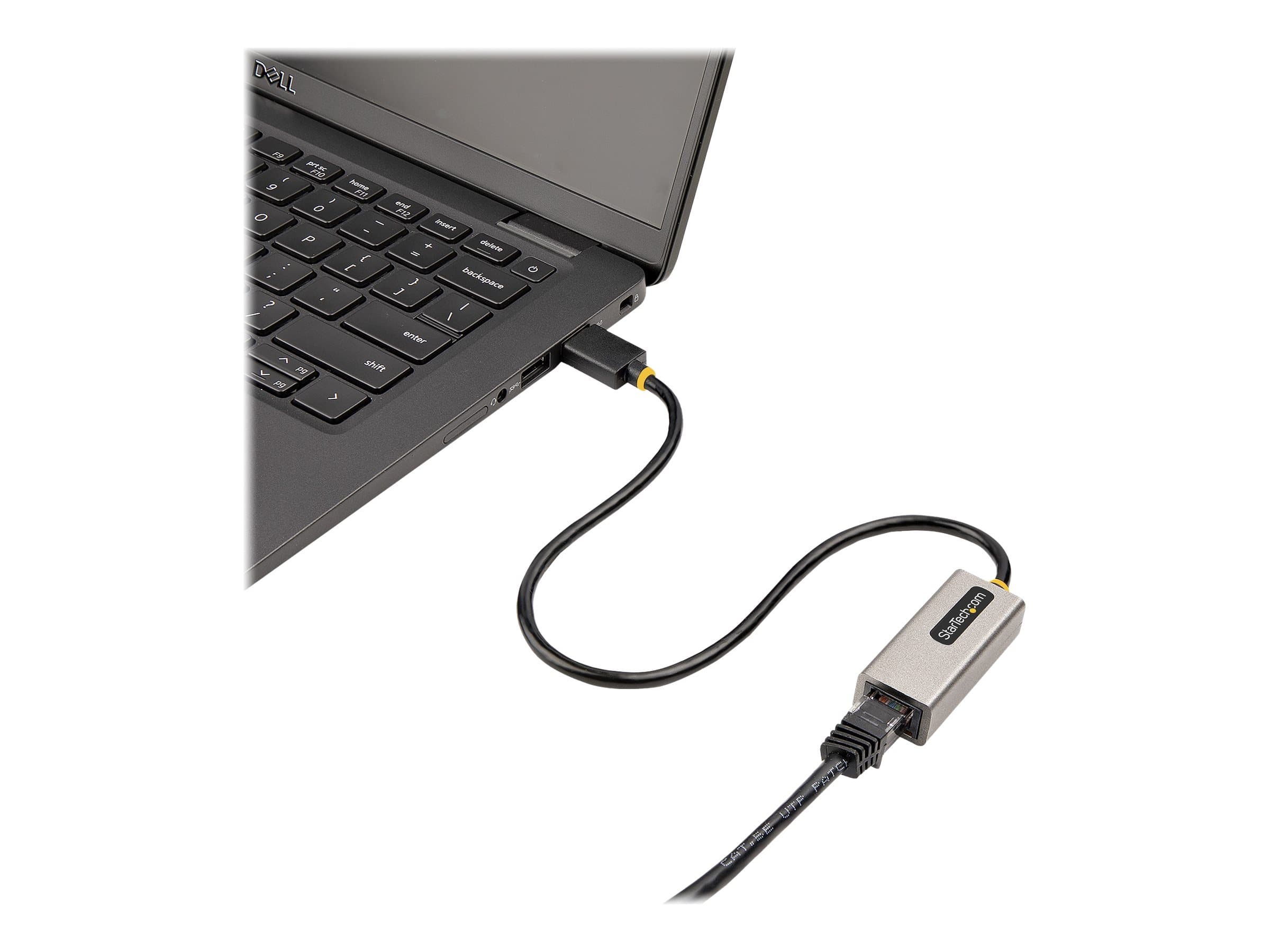 StarTech.com Adaptador USB a Ethernet, USB 3.0 a Ethernet Gigabit de 10/100/1000 para Portátiles, con Cable Incorporado de 30cm, Adaptador USB a RJ45, Adaptador NIC, Adaptador de R