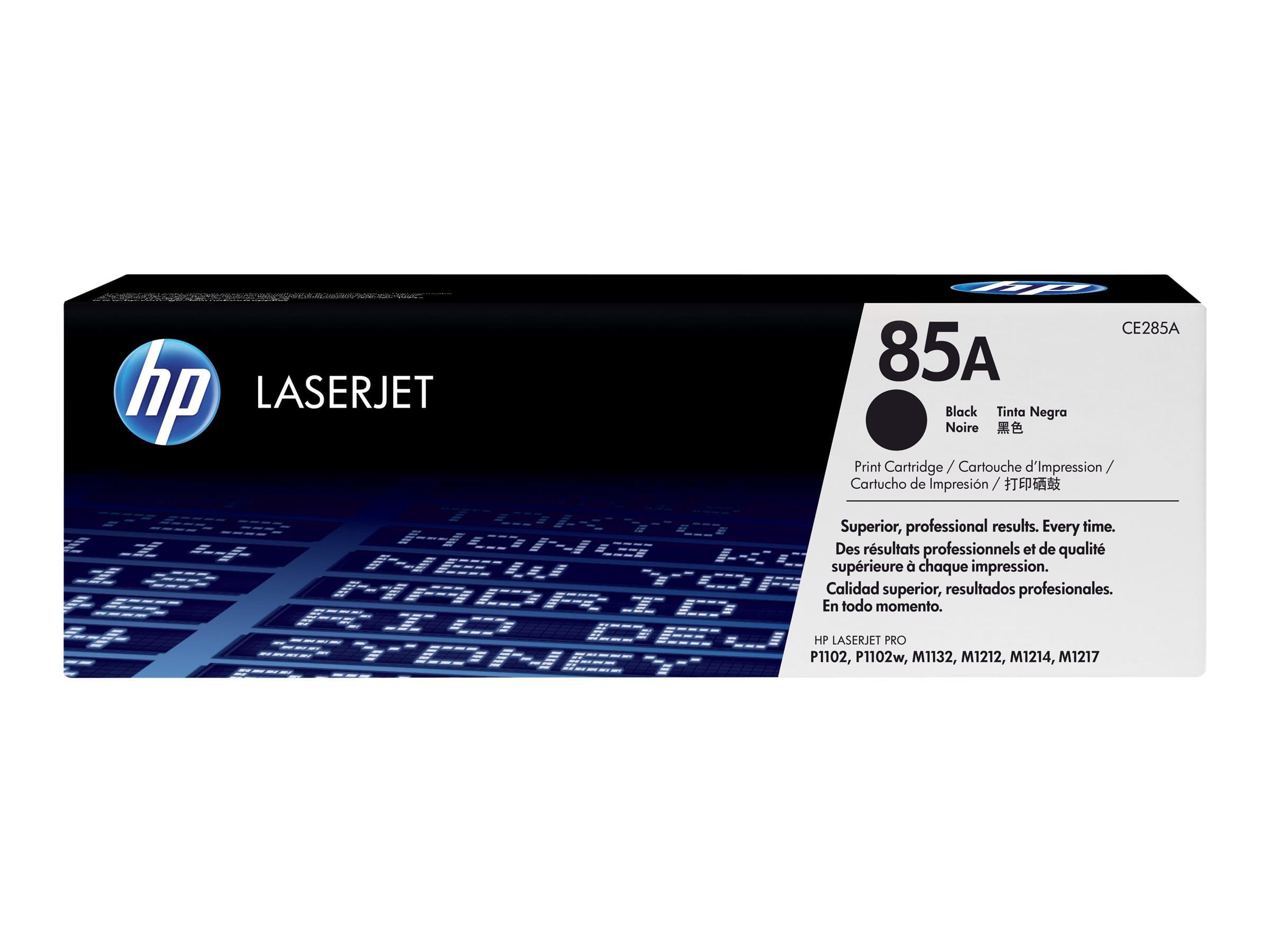 HP 85A – Negro – original – LaserJet – cartucho de tóner (CE285A) – para LaserJet Pro M1132 MFP, M1212nf MFP, M1217nfw MFP, P1102, P1102s, P1102W, P1109, P1109W