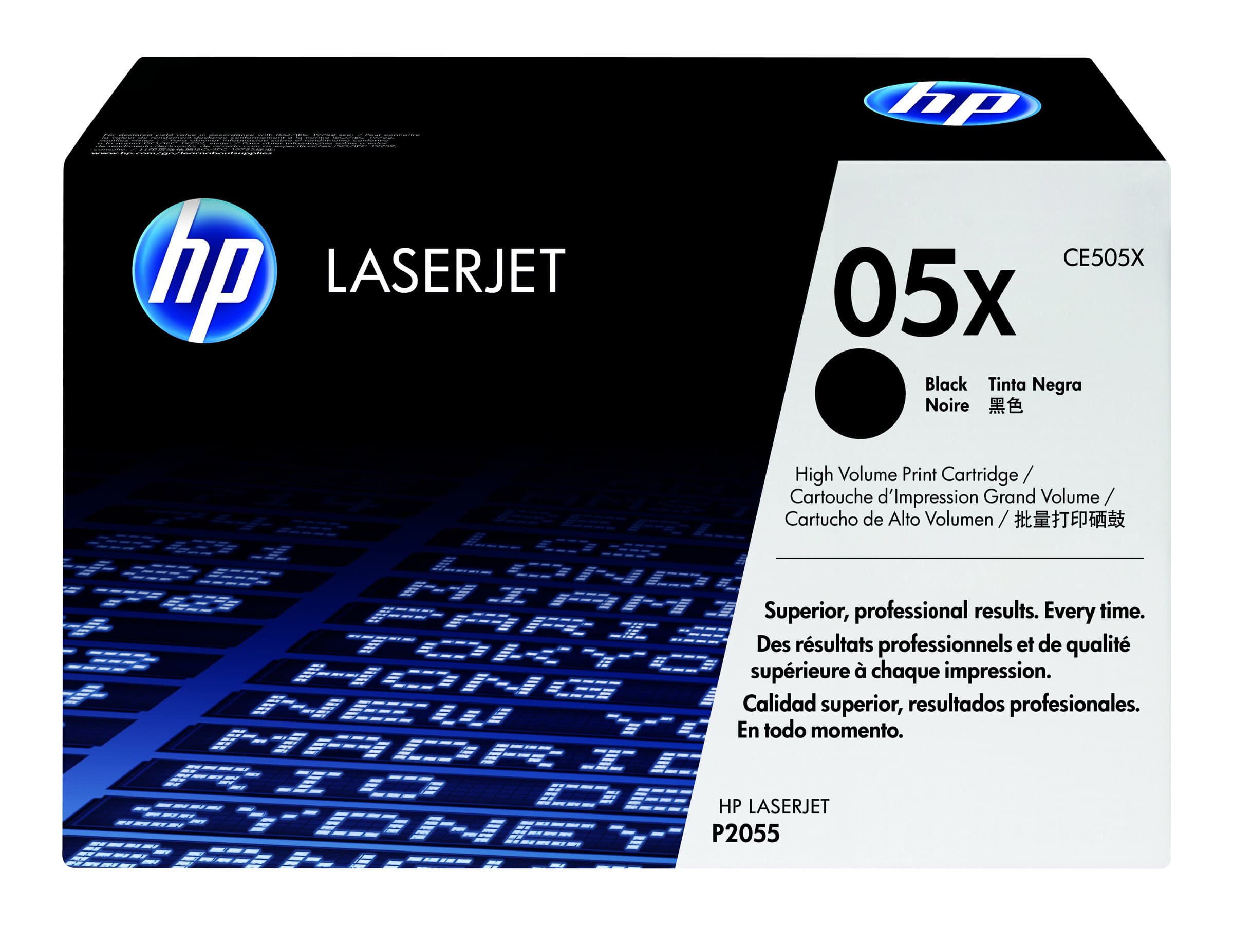 HP 05X – Alto rendimiento – negro – original – LaserJet – cartucho de tóner (CE505X) – para LaserJet P2054, P2055, P2056, P2057