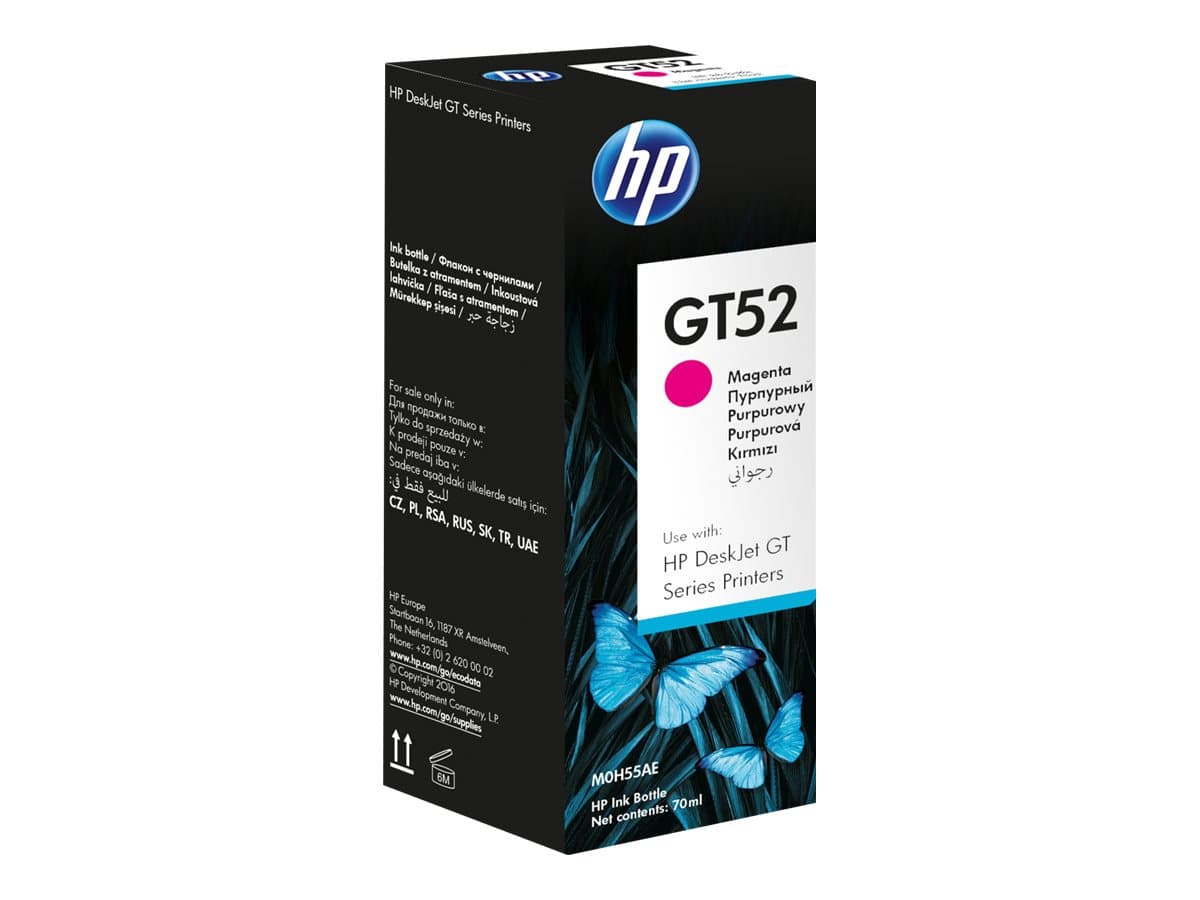 HP GT52 – 70 ml – magenta – original – recarga de tinta – para HP 11X, 31X; Deskjet GT 58XX; Smart Tank 500, 51X, 530, 6001, 615, 70XX, 73XX, 76XX