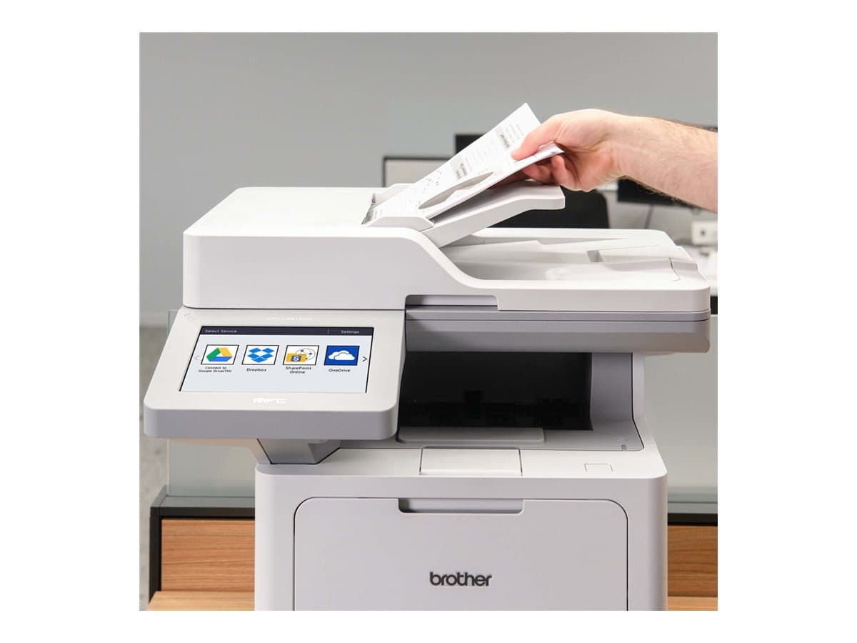 Brother MFC-L6915DW – Impresora multifunción – B/N – laser – A4/Legal (material) – hasta 52 ppm (impresión) – 520 hojas – 33.6 Kbps – USB 2.0, Gigabit LAN, Wi-Fi(n), host USB, NFC
