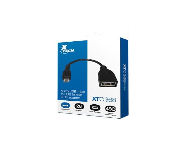 Xtech – USB cable – 5 pin Micro-USB Type B – 4 pin USB Type B – Black – XTC-368