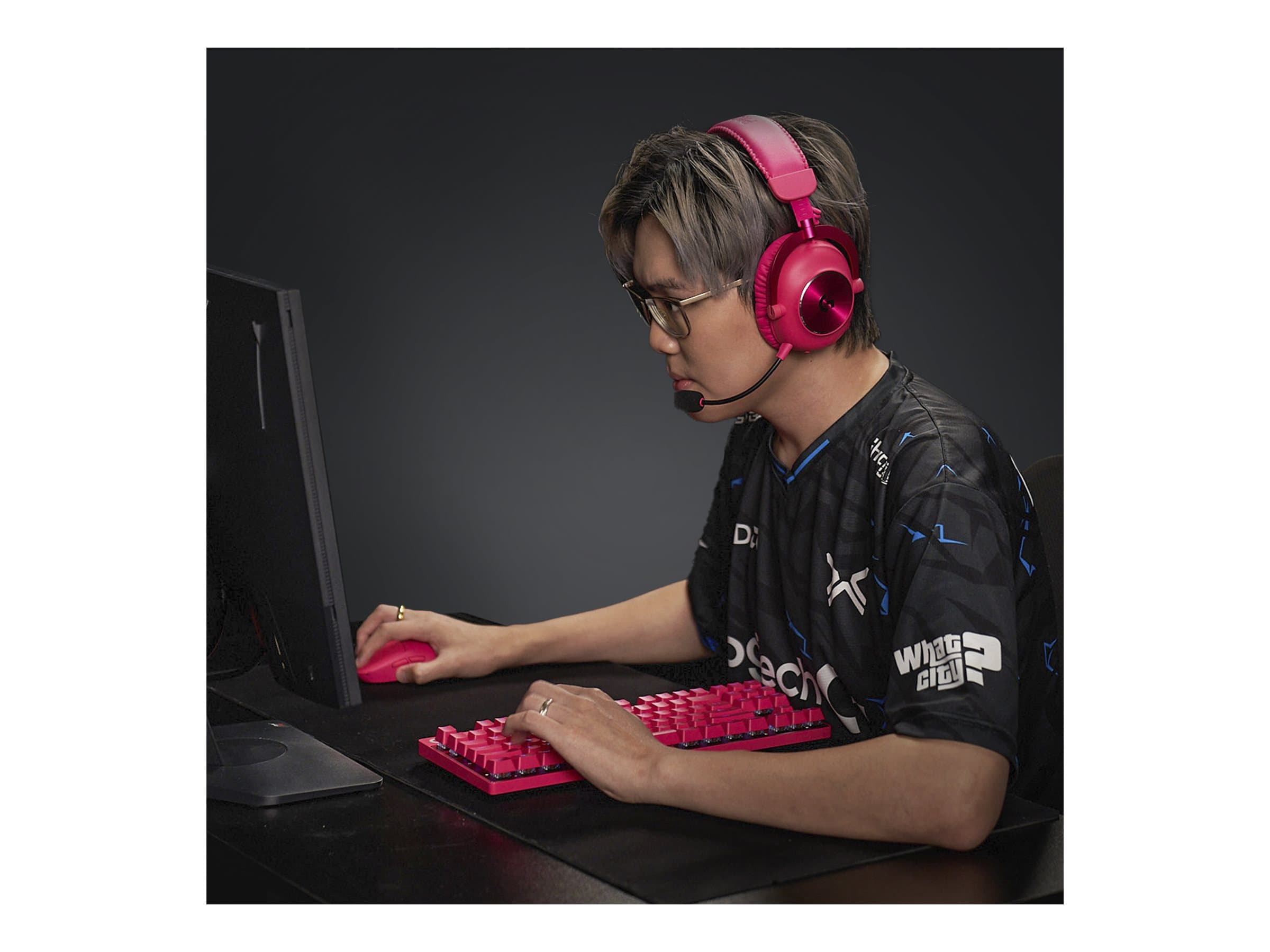 Logitech G PRO X TKL LIGHTSPEED Wireless Gaming Keyboard, Tactile Switches (GX Brown), Magenta – Teclado – retroiluminación – Bluetooth, 2.4 GHz – QWERTY – EE. UU. – interruptor: G